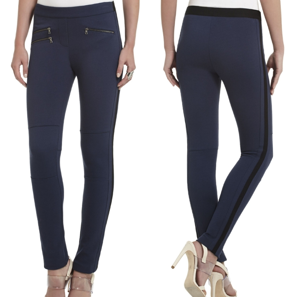 BCBGMaxAzria Theo Twill Pointe Legging Blue Black